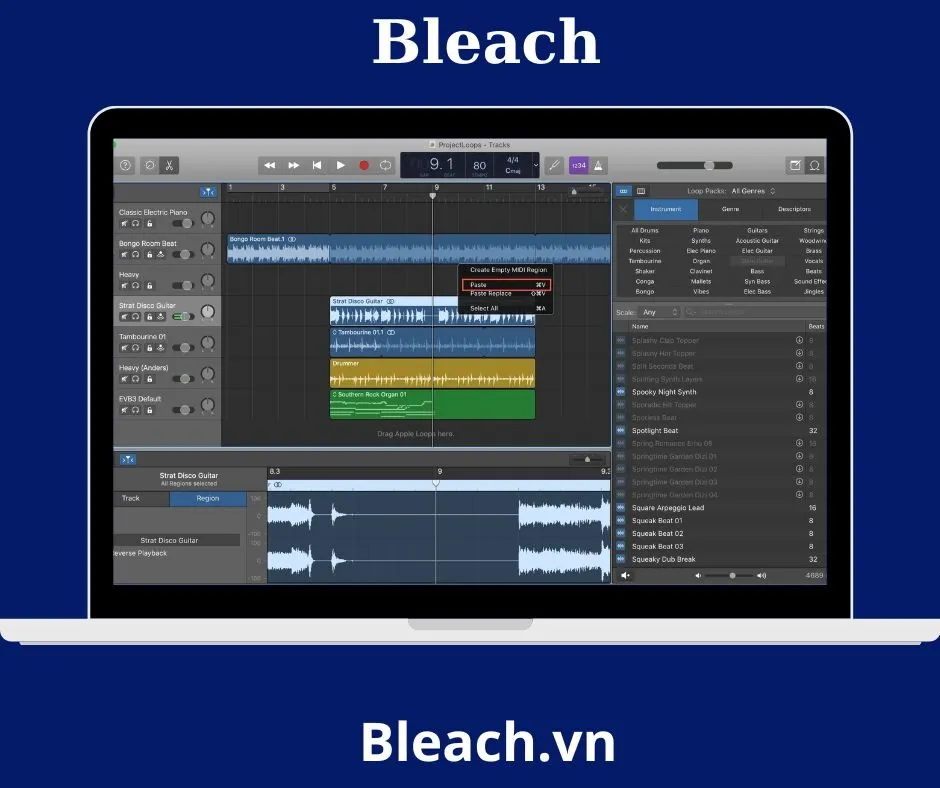 Phần mềm làm nhạc chuyên nghiệp GarageBand